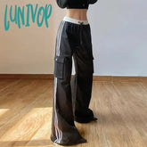 Lunivop Folds Tough Stitching Personality Trend Cool Breathable Soft Loose Casual Street Travel
